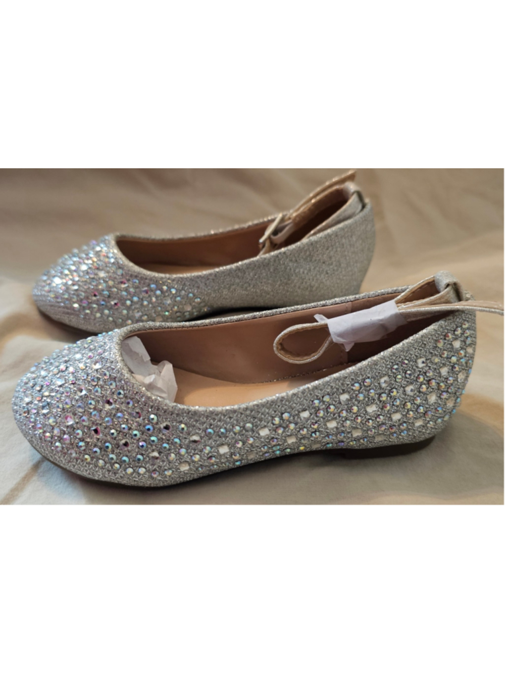 Girls Your Party Shoes Lanie Dress Shoes Silver Size 8 Toddler - Picture 2 of 6